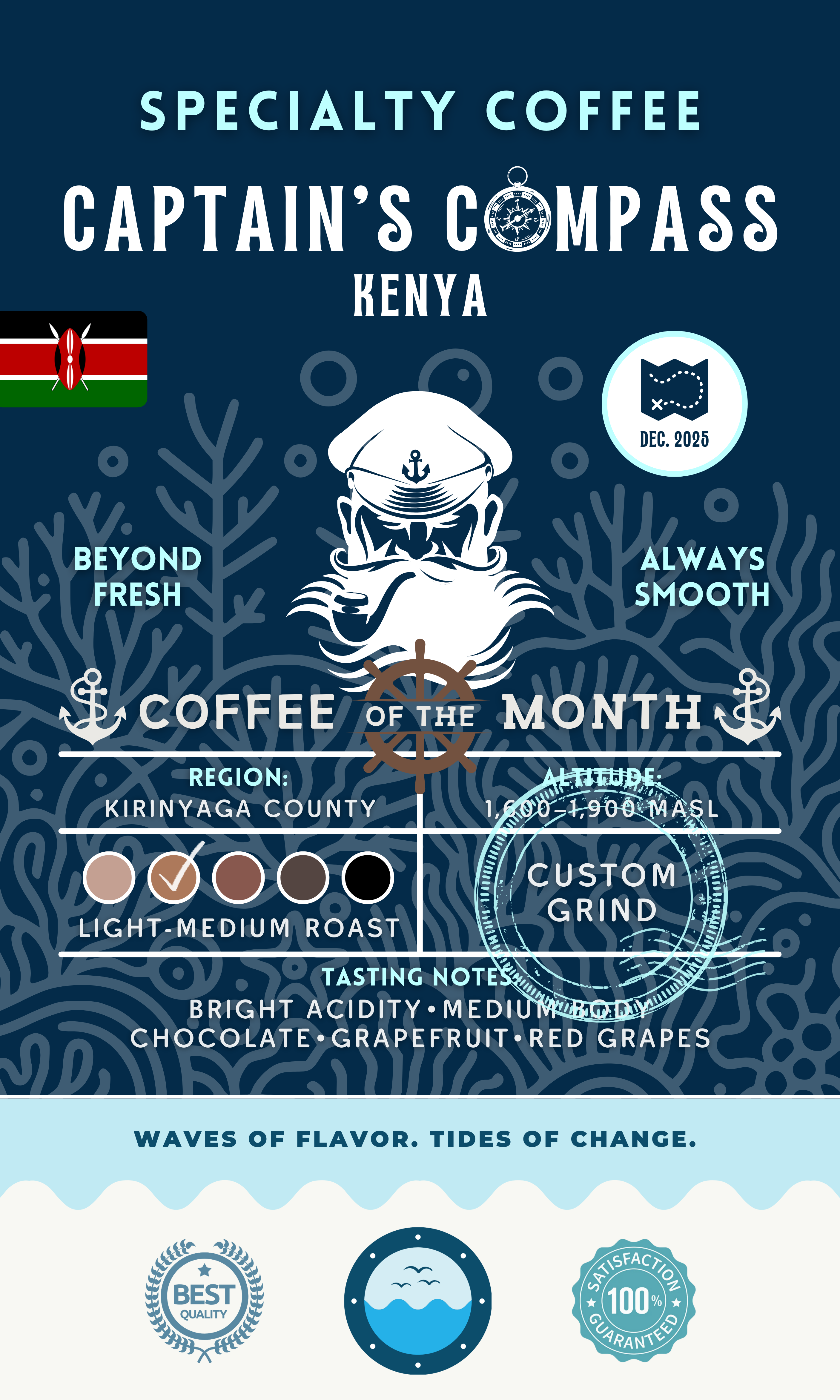 Captain's Compass | Coffee Of The Month ~ Single-Origin Micro-Lot Specialty Coffee (December 2025: Kenya)