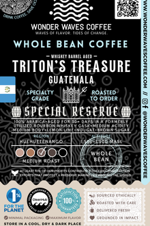 Triton&#39;s Treasure: Guatemala 〰 Organic Single-Origin Specialty Coffee (Medium Roast) (Whiskey Barrel Aged]