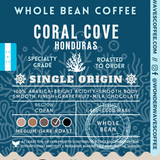 Coral Cove: Honduras 〰 Organic Single-Origin Specialty Coffee (Medium-Dark Roast)