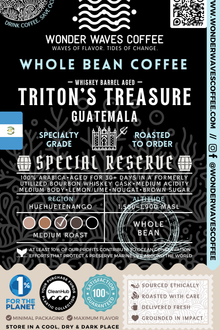 Triton&#39;s Treasure: Guatemala 〰 Organic Single-Origin Specialty Coffee (Medium Roast) (Whiskey Barrel Aged]
