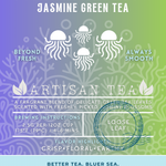 Gulfstream Glow Jasmine Green loose leaf tea by Wonder Waves Coffee featuring delicate floral jasmine aroma and smooth green tea body