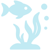 Fish and seaweed icon representing coastal ecosystem restoration