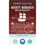 Mighty Monarch English Breakfast loose leaf black tea by Wonder Waves Coffee featuring a robust, malty and brisk flavor profile