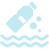 Plastic bottle in waves icon representing ocean plastic removal
