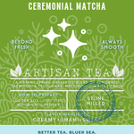 Seafoam Serenity Ceremonial Matcha first harvest green tea by Wonder Waves Coffee featuring creamy, umami-rich stone-milled matcha
