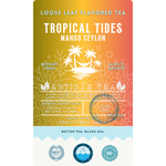 Tropical Tides Mango black tea label for the artisan loose leaf blend by Wonder Waves Coffee